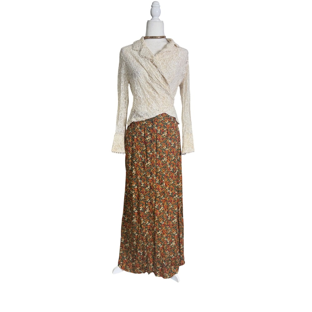 Vintage 90s Coldwater Creek floral button skirt – S/M